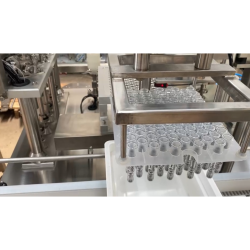 Syringe filling system for prefilled syringe/cartridge pharma liquid